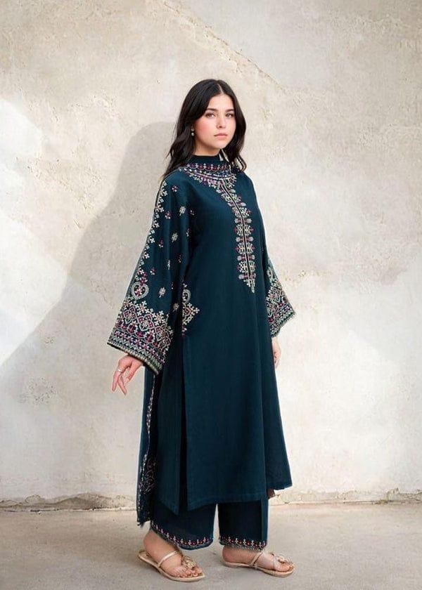 2 Pcs Women's Unstitched Embroidered Suit